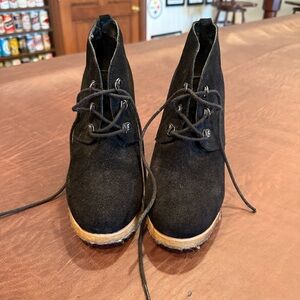 Steve Madden Black Suede Lace-Up Ankle Booties